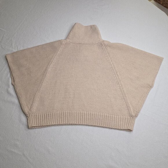 Janie and Jack Girls Size 4 English Rider Sweater Poncho Ivory Tan Equestrian - Picture 7 of 8